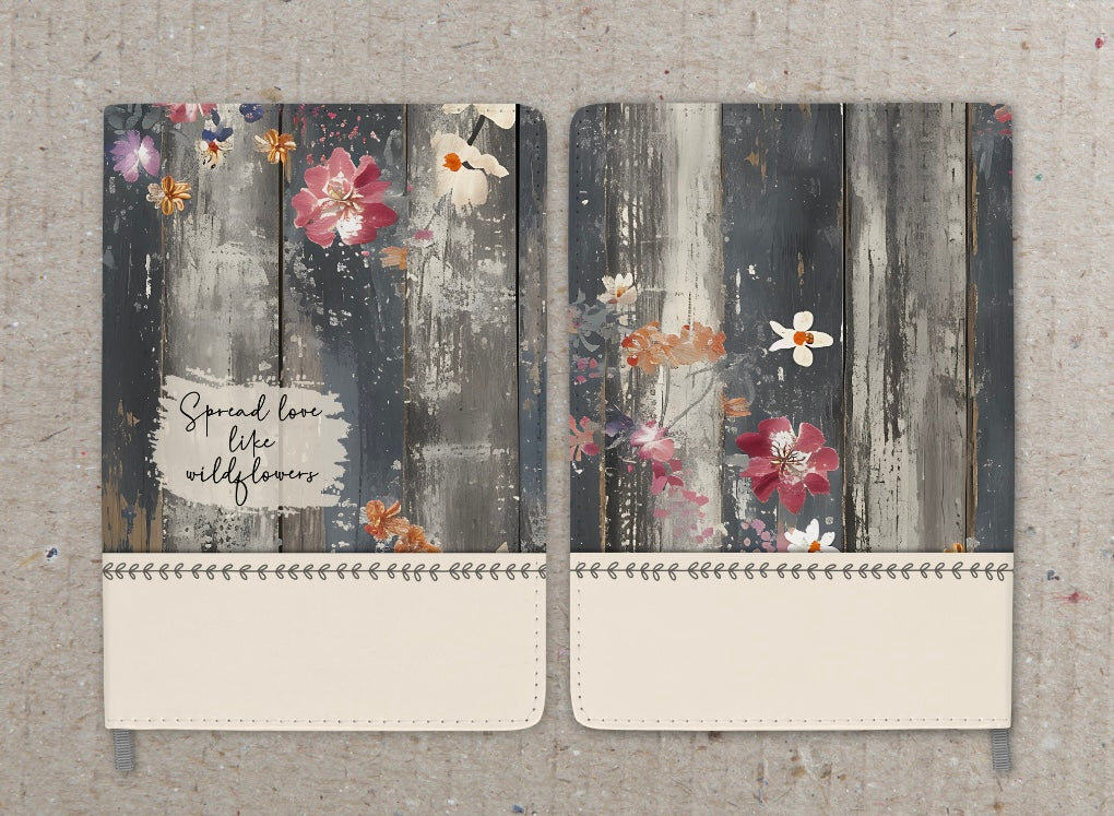 Spread Love Like Wildflowers, A5 Faux Leather Journal - Home, Travel and Office Supplies