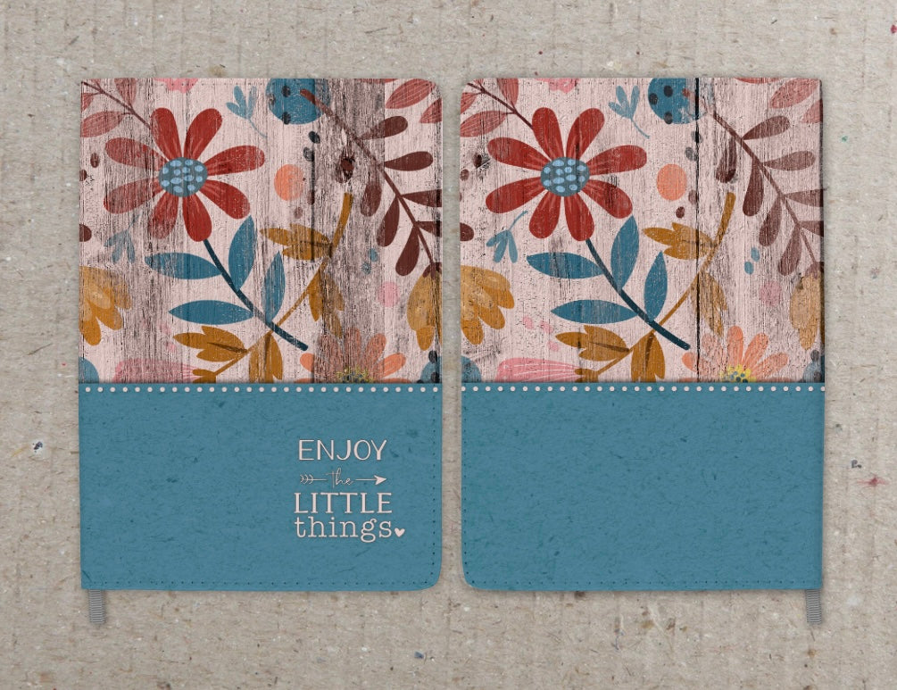 Enjoy the Little Things Faux Leather Journal - Home, Office or School