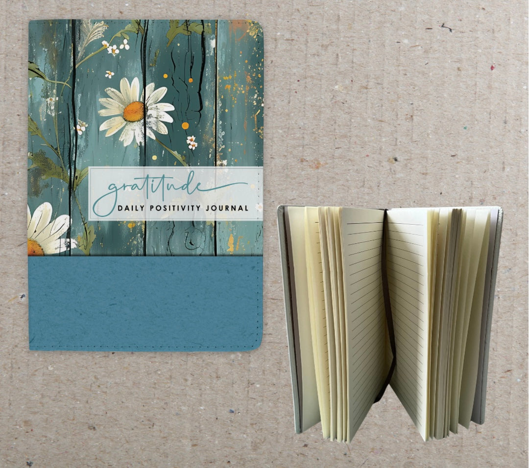 Gratitude Daily Positivity Faux Leather Journal - Home, Office or School