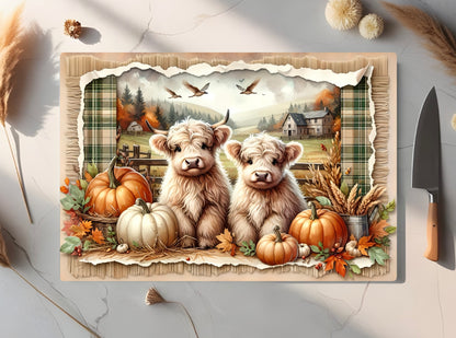 Farmhouse Charm Tempered Glass Cutting Board – Rustic Kitchen Decor & Gift