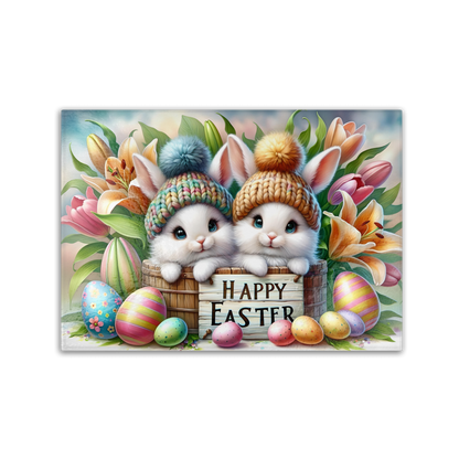 Easter Tempered Glass Cutting Board Cute Bunny Egg Design Kitchen Decor