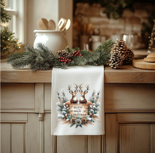 Festive Holiday Tea Towel - 18” x 28” 100% Polyester Kitchen Accessory