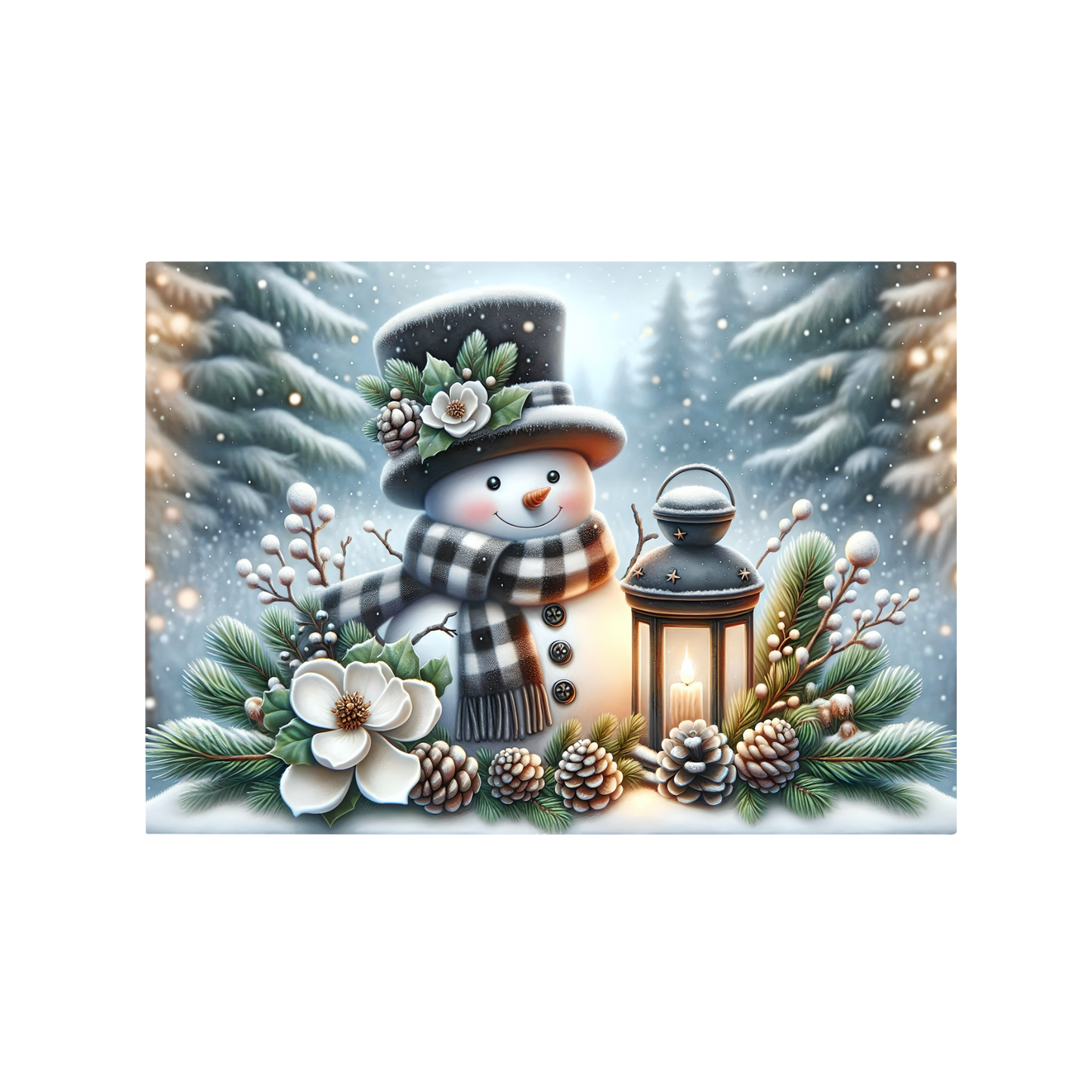 Festive Snowman Tempered Glass Cutting Board - Tow Sizes Available