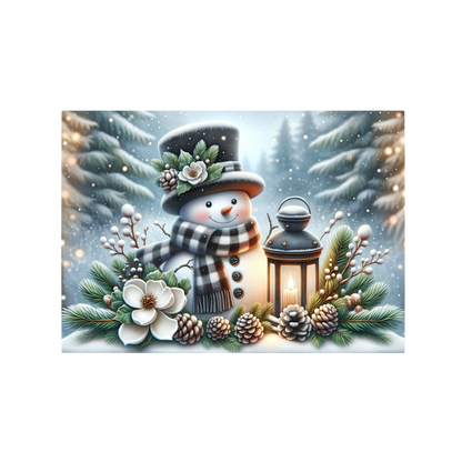 Festive Snowman Tempered Glass Cutting Board - Tow Sizes Available