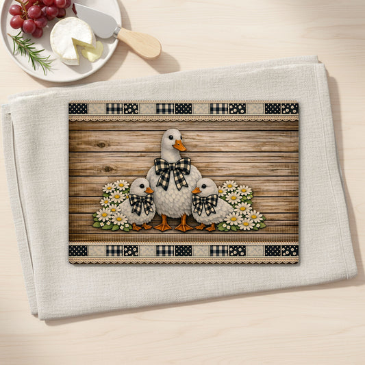 Duck Farmhouse Tempered Glass Cutting Board, Black, 2 Sizes, Kitchen Decor, Charcuterie Board