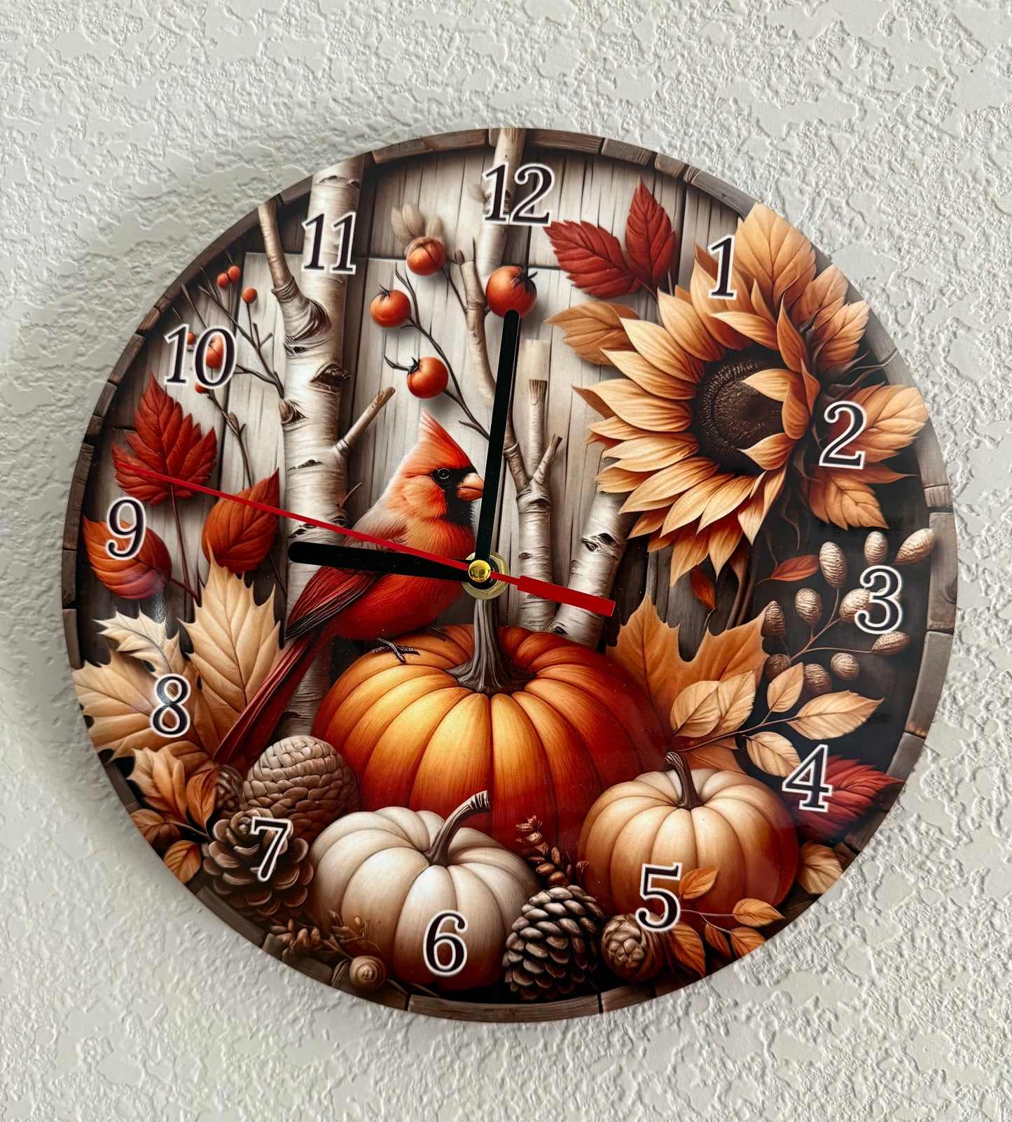 10” Autumn Round Battery Operated Clock with Versatile Display options