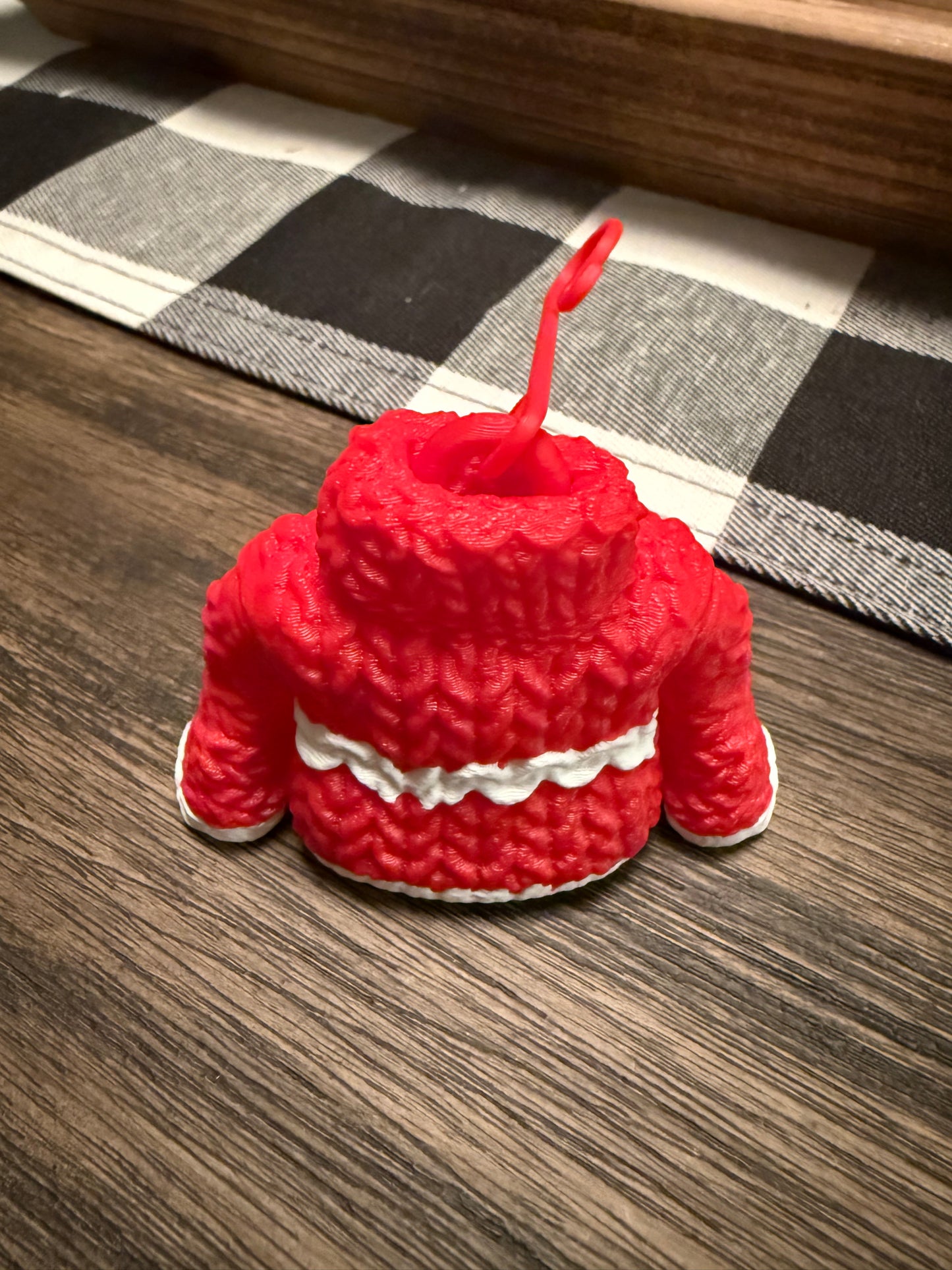 Cozy Holiday Sweater Ornament, 2 Colors, Ornament Hook Included