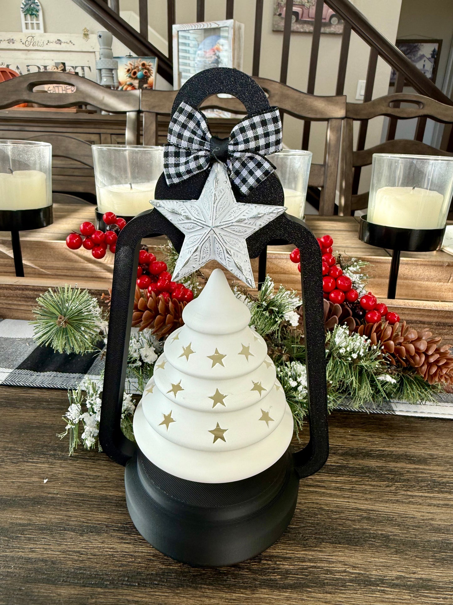 Christmas Tree Lantern Tea Light Holder Battery Operated Only