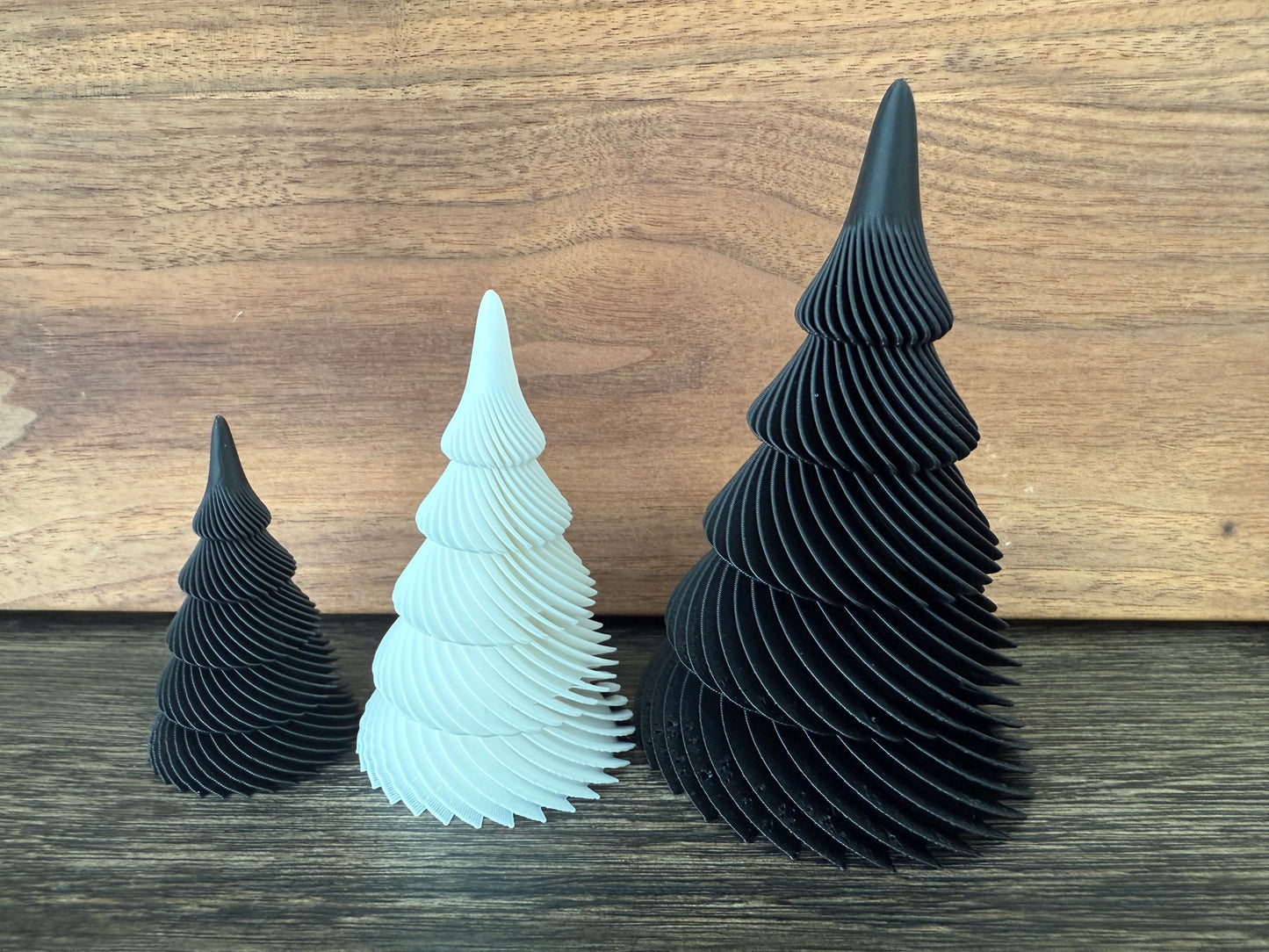 Modern Christmas Tree Decorations Set of 3 Black and White