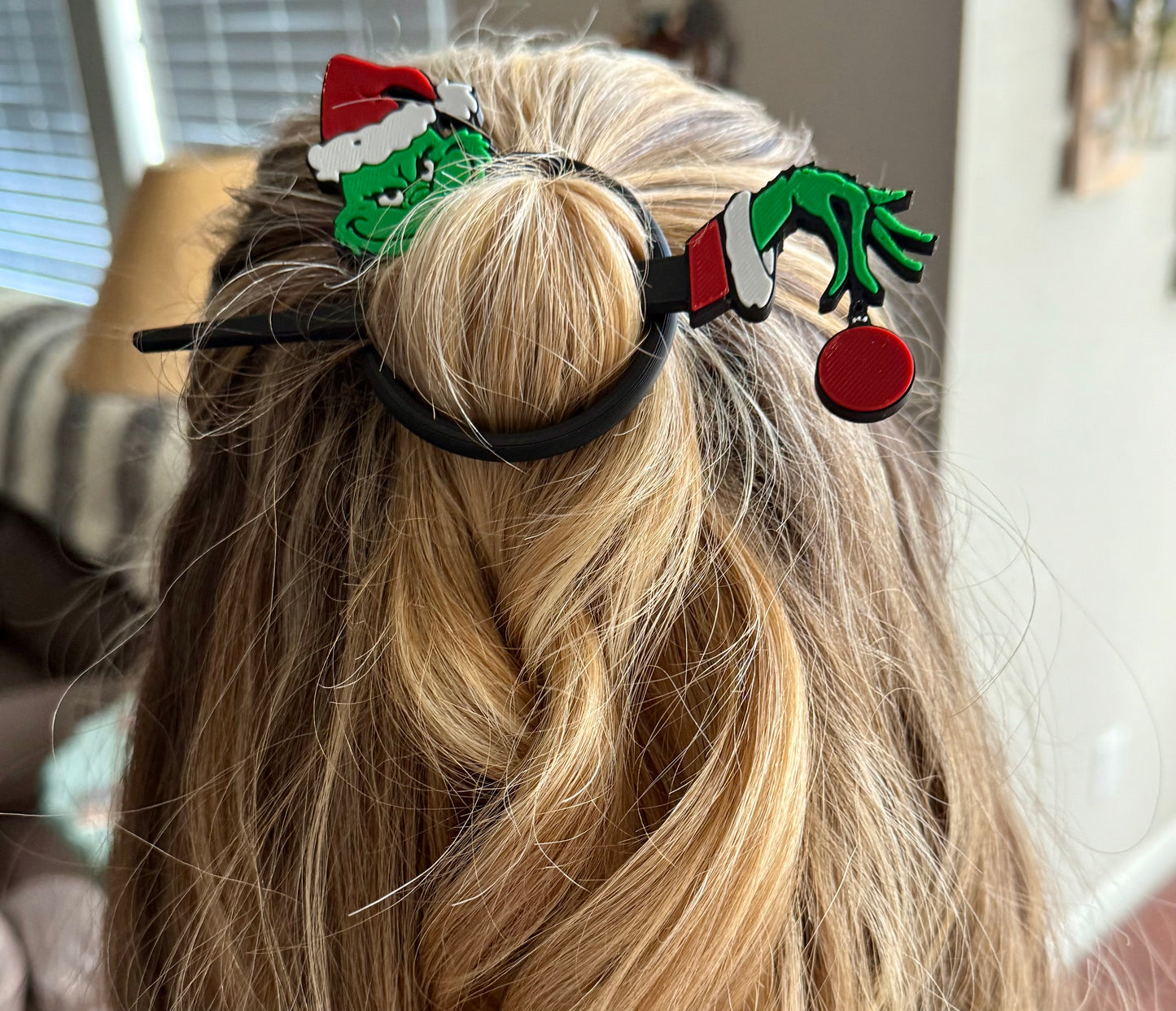 Festive Grinch Hair Pin - Cute & Fun Holiday Stocking Stuffer