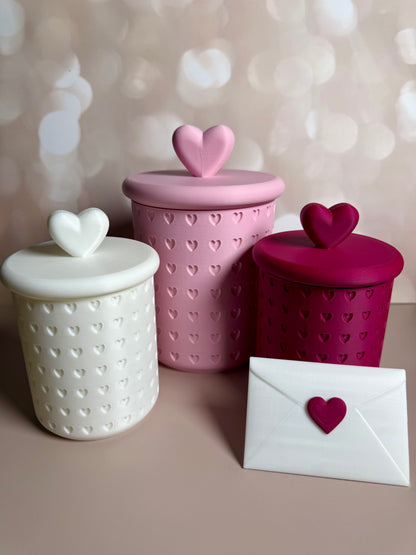 Charming Valentine’s Day Canister Set with Heart Design - Perfect for Gifts & Decor
