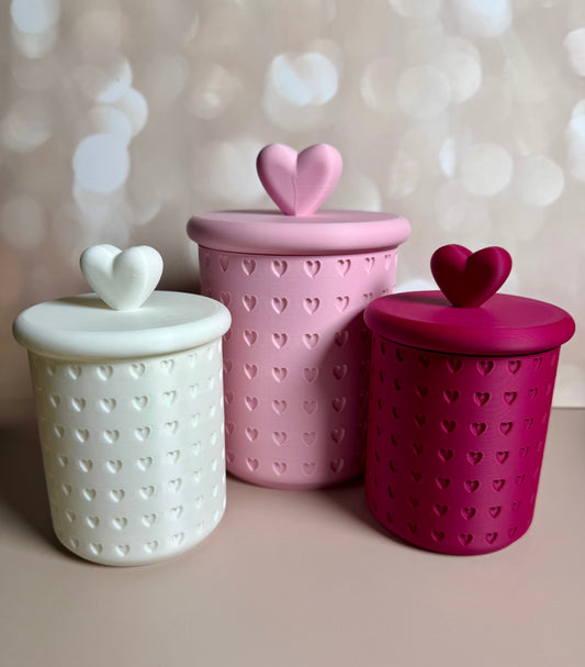 Charming Valentine’s Day Canister Set with Heart Design - Perfect for Gifts & Decor