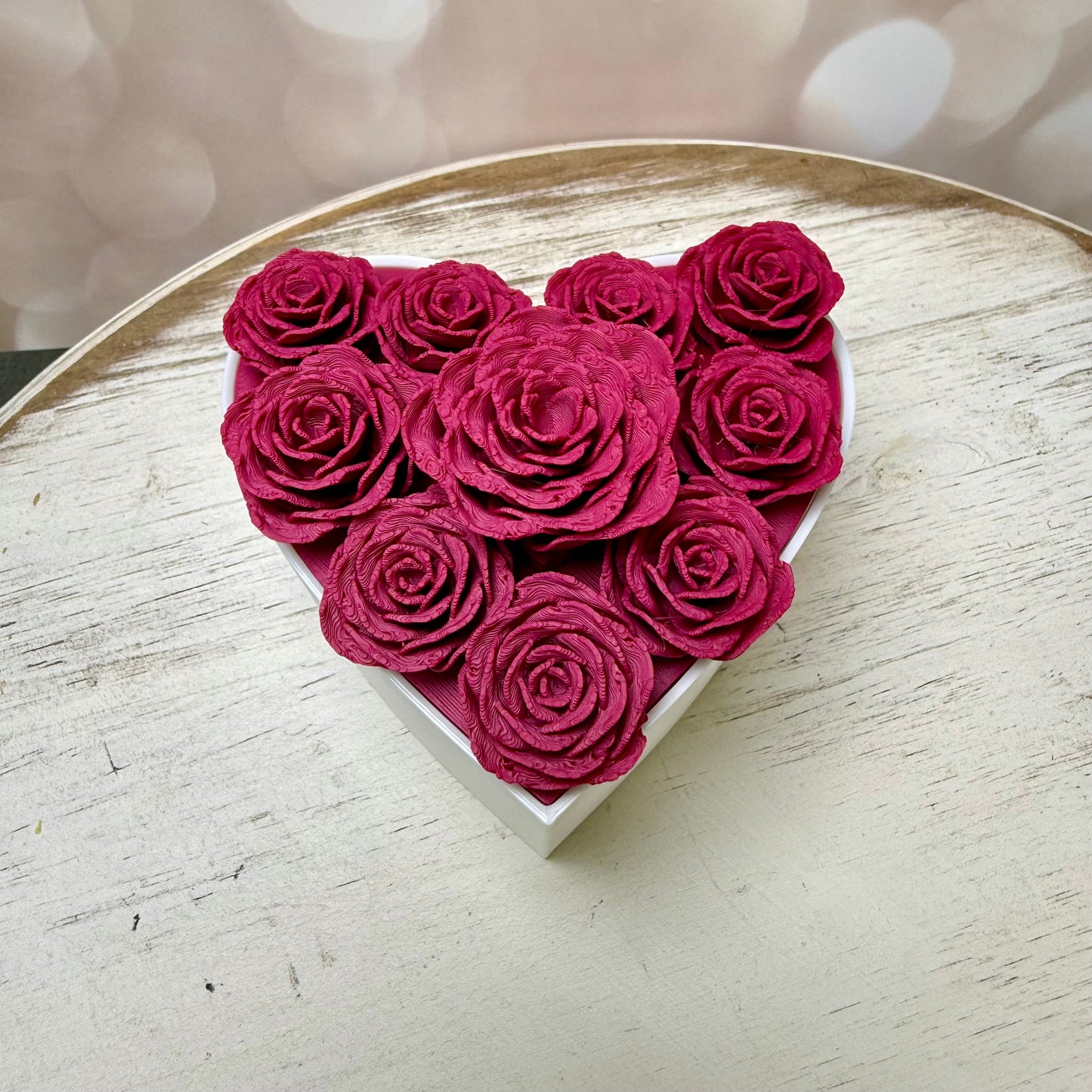 Heart of Roses Decorative Box - Romantic Home Decor for Valentine’s Day