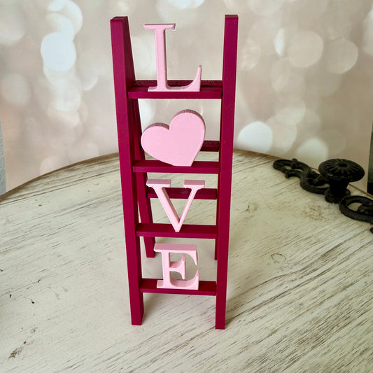 Raspberry LOVE Ladder Decoration for Valentine's Day – Perfect for Tier Trays