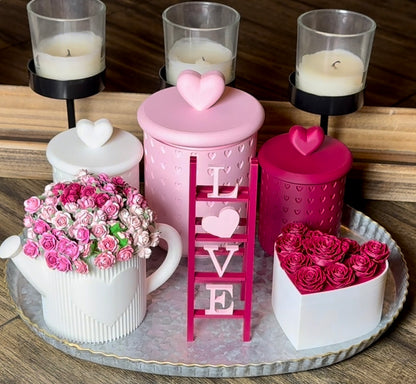 Raspberry LOVE Ladder Decoration for Valentine's Day – Perfect for Tier Trays