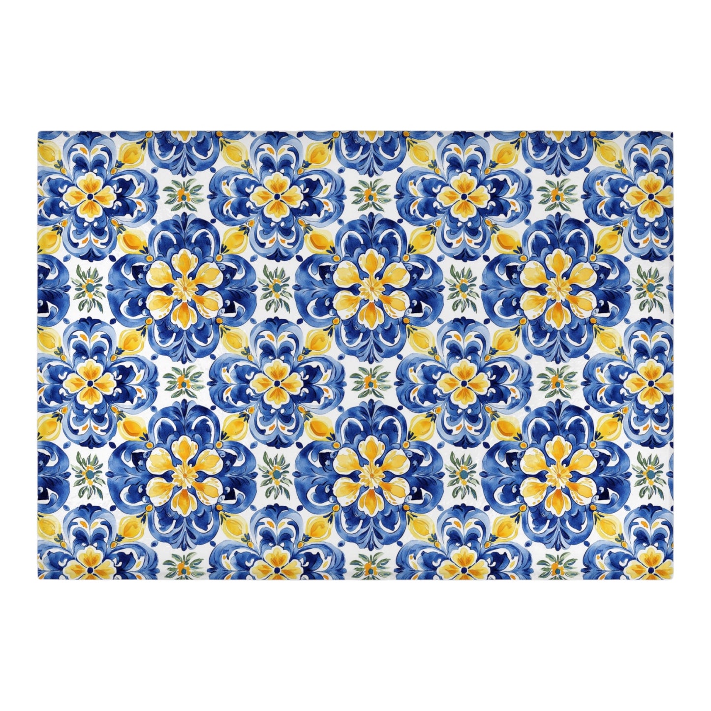 Mediterranean Tile Tempered Glass Cutting Board 15x11 in