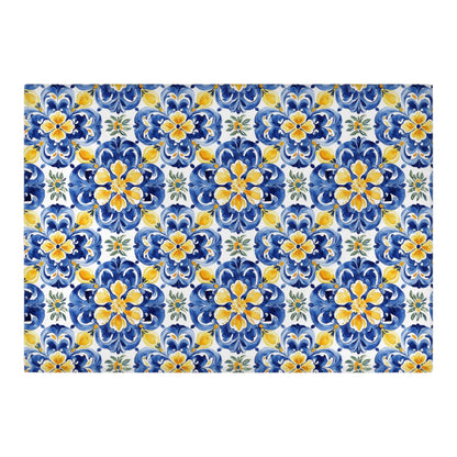 Mediterranean Tile Tempered Glass Cutting Board 15x11 in