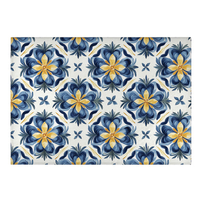 Floral Tile Tempered Glass Cutting Board Charcuterie Board 15x11 in