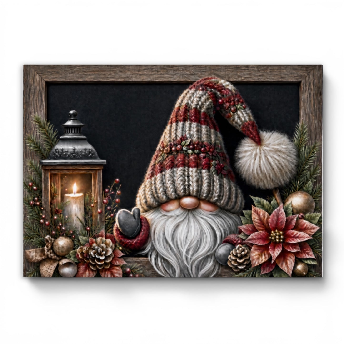 Christmas Gnome Tempered Glass Cutting Board 15x11 in