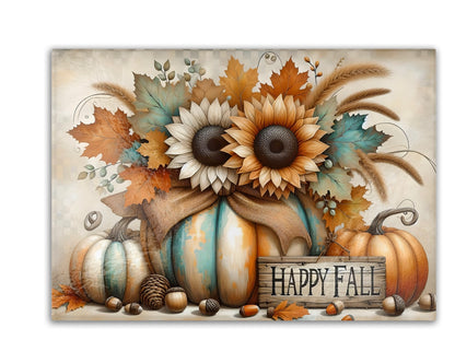 Premium Tempered Glass Cutting Board – Autumn Elegance Design (2 Sizes Available)