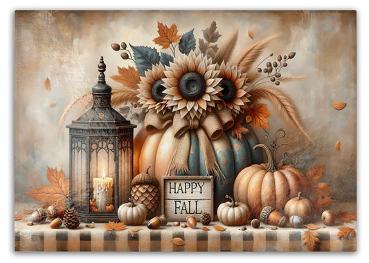 Happy Fall Tempered Glass Cutting Board – Autumn Harvest Kitchen Decor & Gift