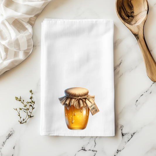 Always Bee Humble and Kind Honey Jar Tea Towel, 100% Polyester, Farmhouse Kitchen