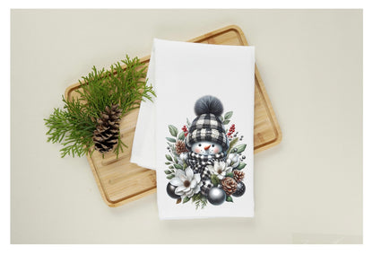 Farmhouse Snowman Tea Towel 18” x 28” Holiday Decor