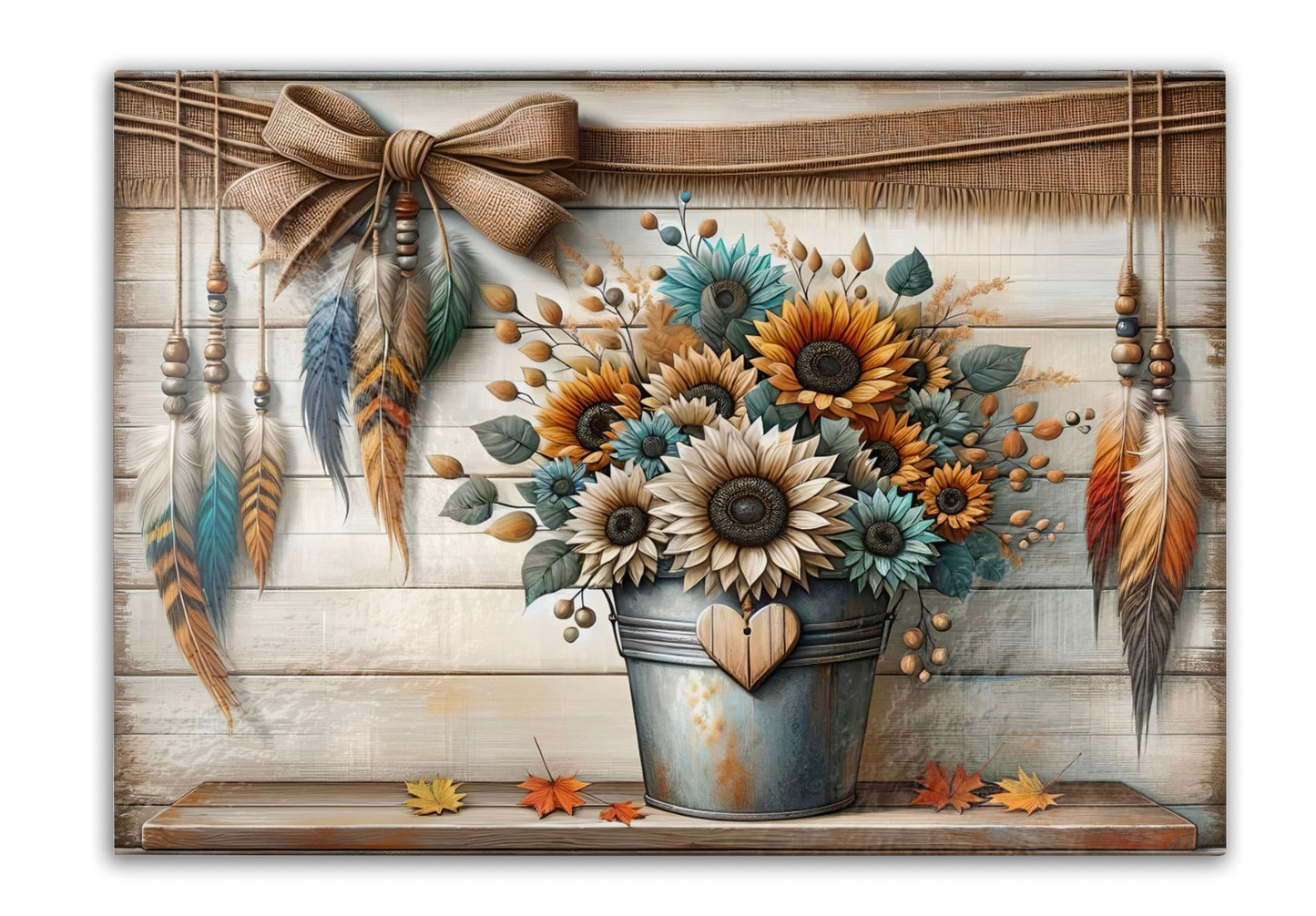 Rustic Boho Tempered Glass Cutting Board – Dual-Size Decorative Kitchen Tray