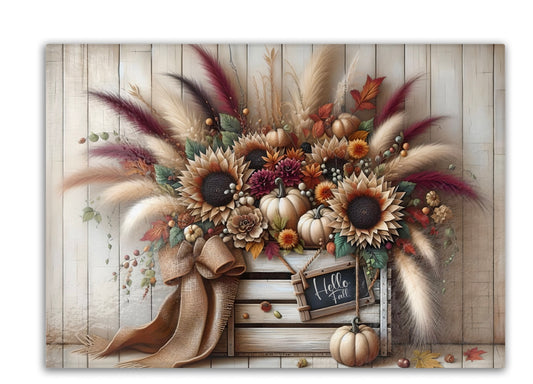 Fall Harvest Tempered Glass Cutting Board – Decorative Seasonal Kitchen Tray (2 Sizes)