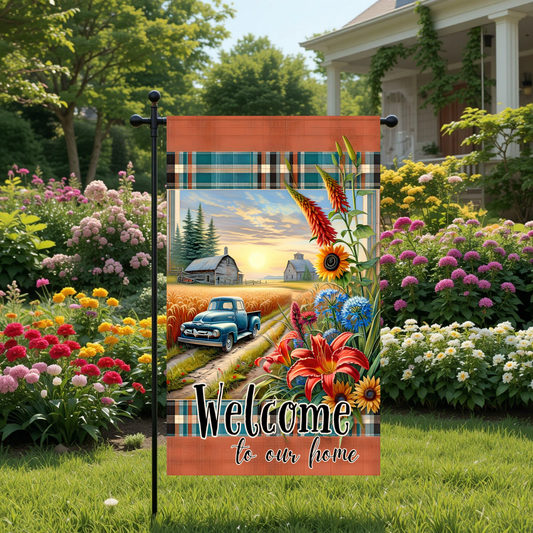 Rustic Country Welcome Garden Flag